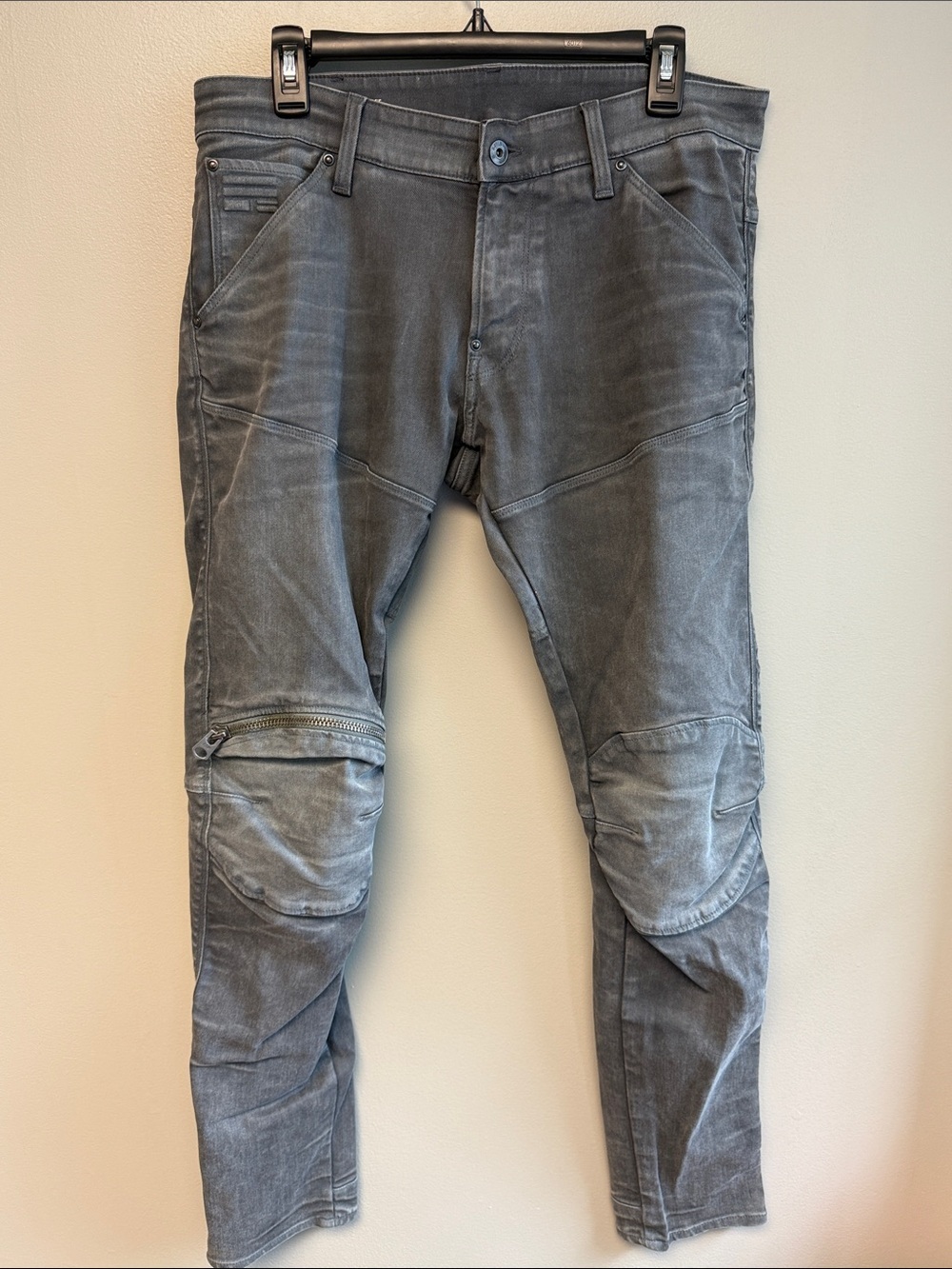 G-Star Raw 5620 3D Zip Knee Super Slim Jeans Gray 34x32 Stretch